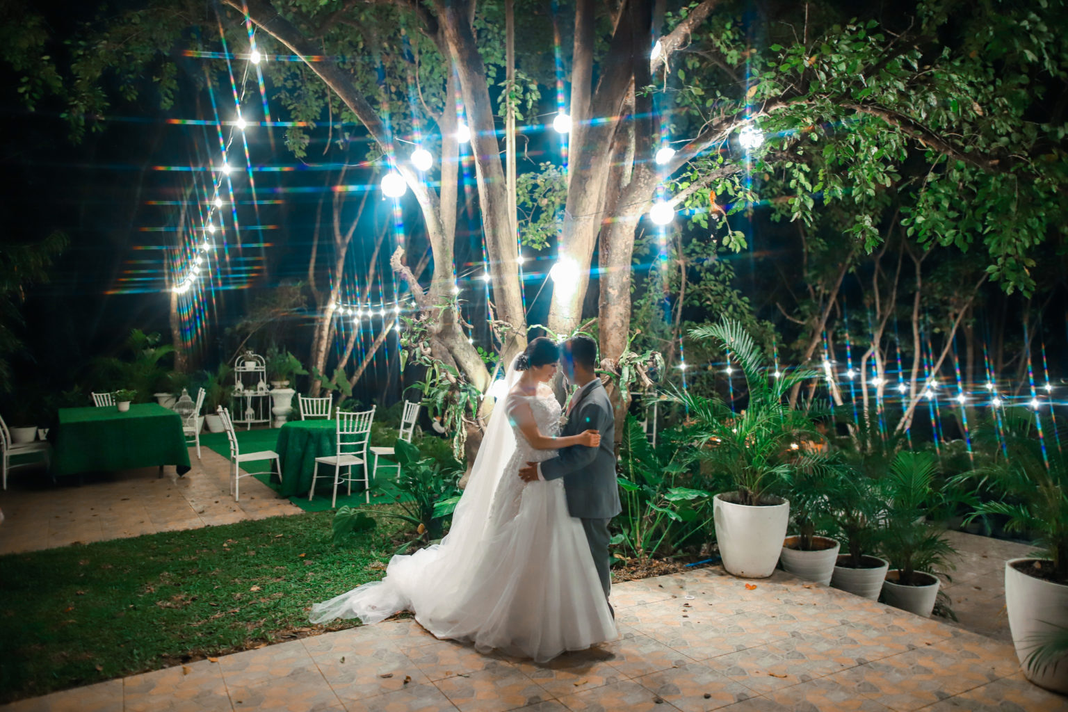 Celebration after sundown at Mango Hills Garden